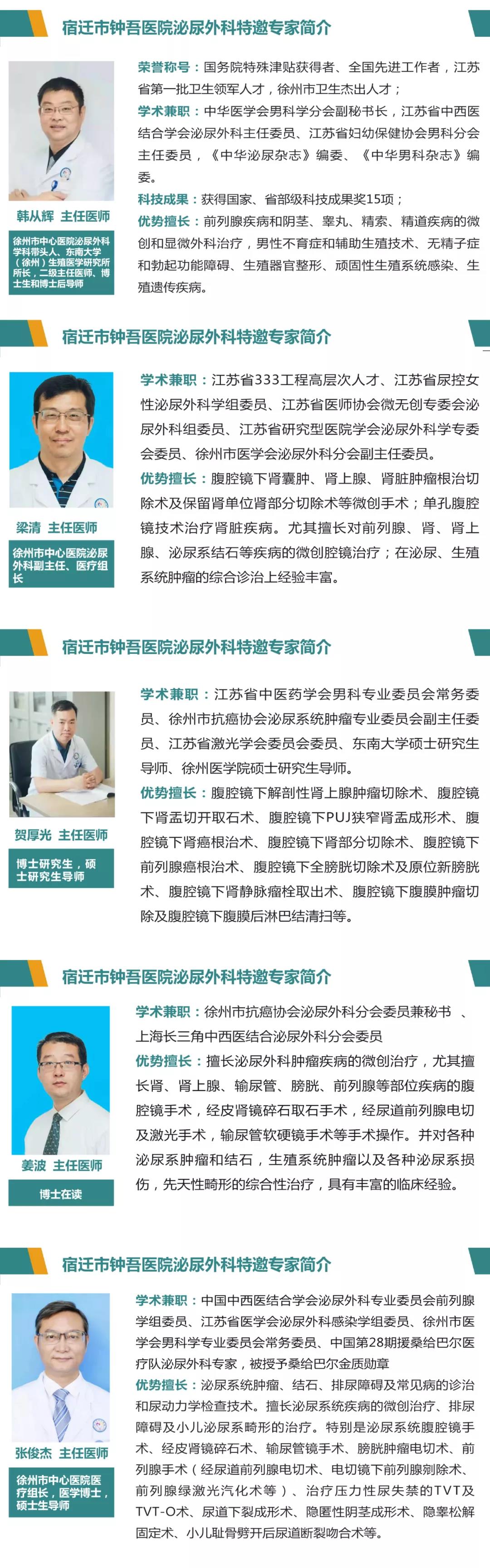 每周五、周六！宿遷市鐘吾醫(yī)院特邀徐州市中心醫(yī)院泌尿外科博士專家團(tuán)隊(duì)會(huì)診(圖3)